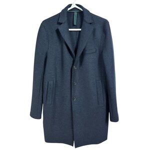 Harris Wharf London Pressed Wool Coat - Navy Blue Size 46